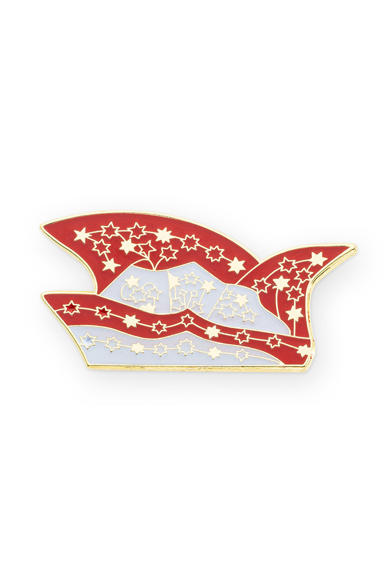 Pin Komiteemütze rot-weiß
