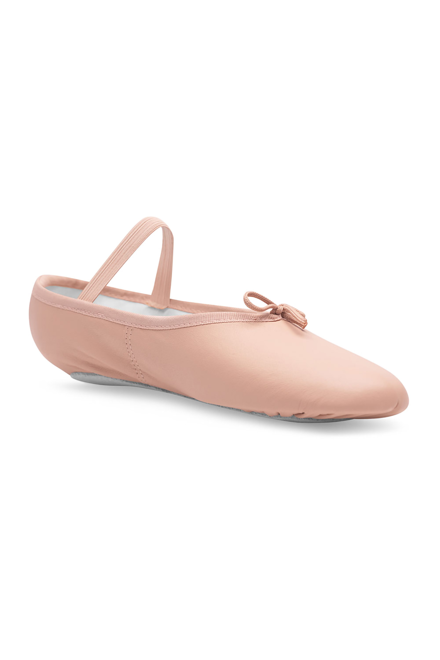 Pinker Ballettschuh mit Riemen, Ansicht von schräg vorne