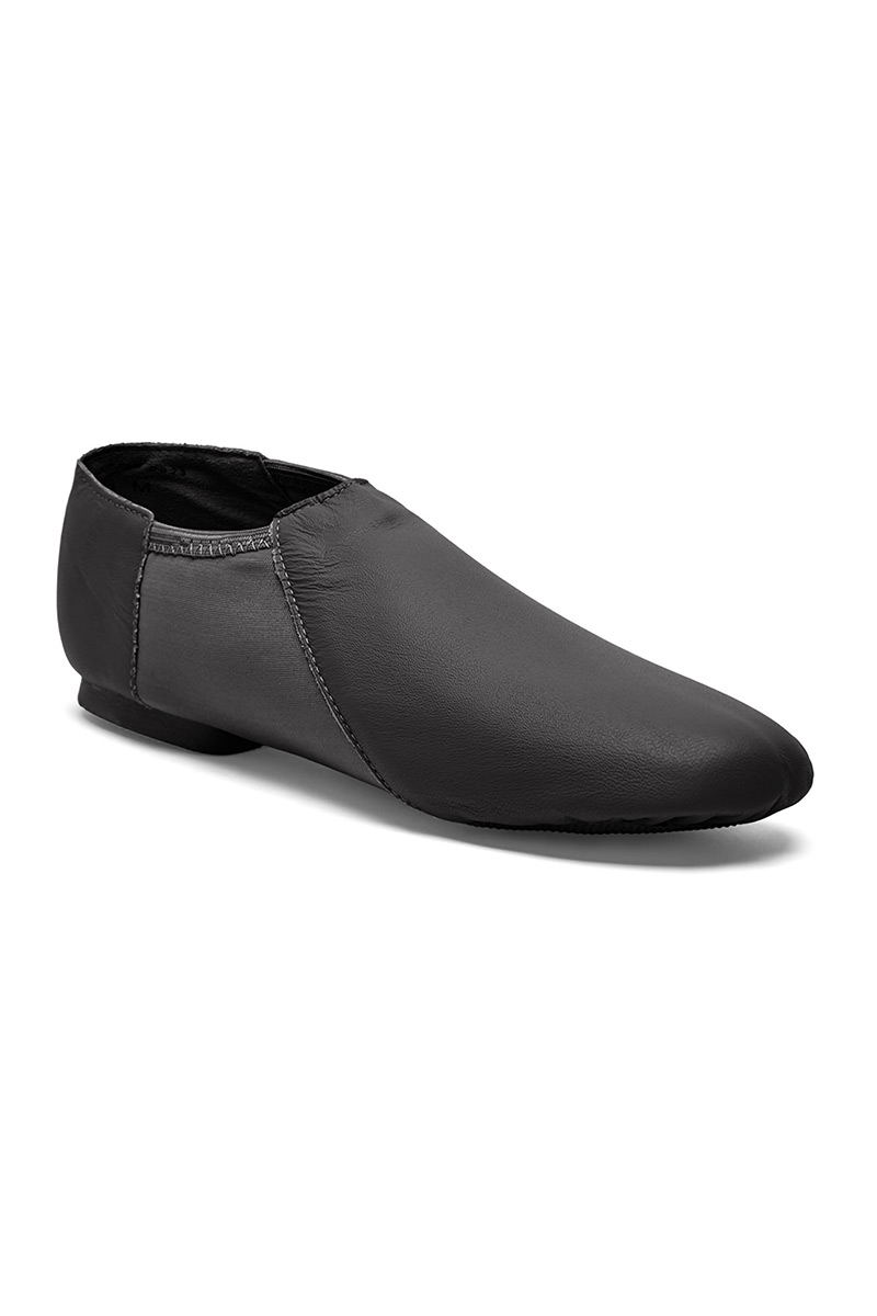 Jazzschuh aus Leder mit Stretcheinsatz und geteilter Sohle schwarz