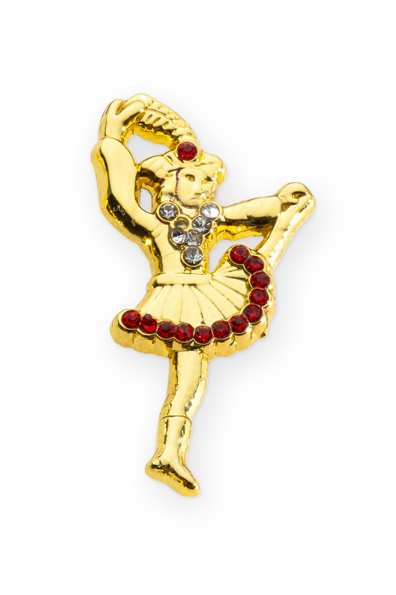 Pin Tanzmariechen in gold-rot
