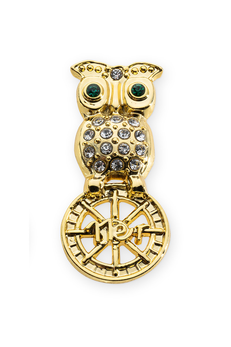 Pin Eule in gold
