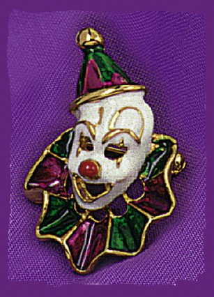 Schmuckbrosche „Clown mit Halskrause“ - Sonderangebot bei Abnahme Reststückzahl 83 Stück € 150,--